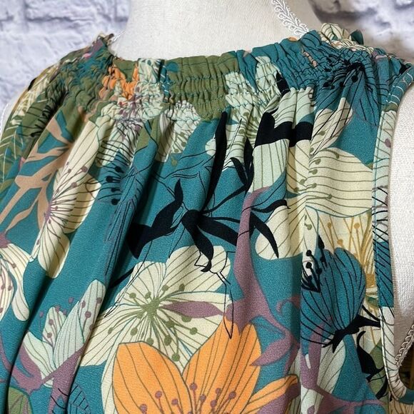 SPENSE Floral Print Sleeveless Elasticized Neckline Top Size Small - Picture 4 of 10